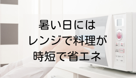 暑い日にはレンジで料理が時短で省エネになる