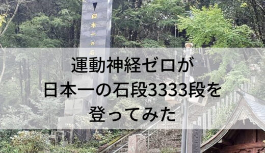 日本一の石段（釈迦院御坂遊歩道3333段）運動神経ゼロでも登れるコツ