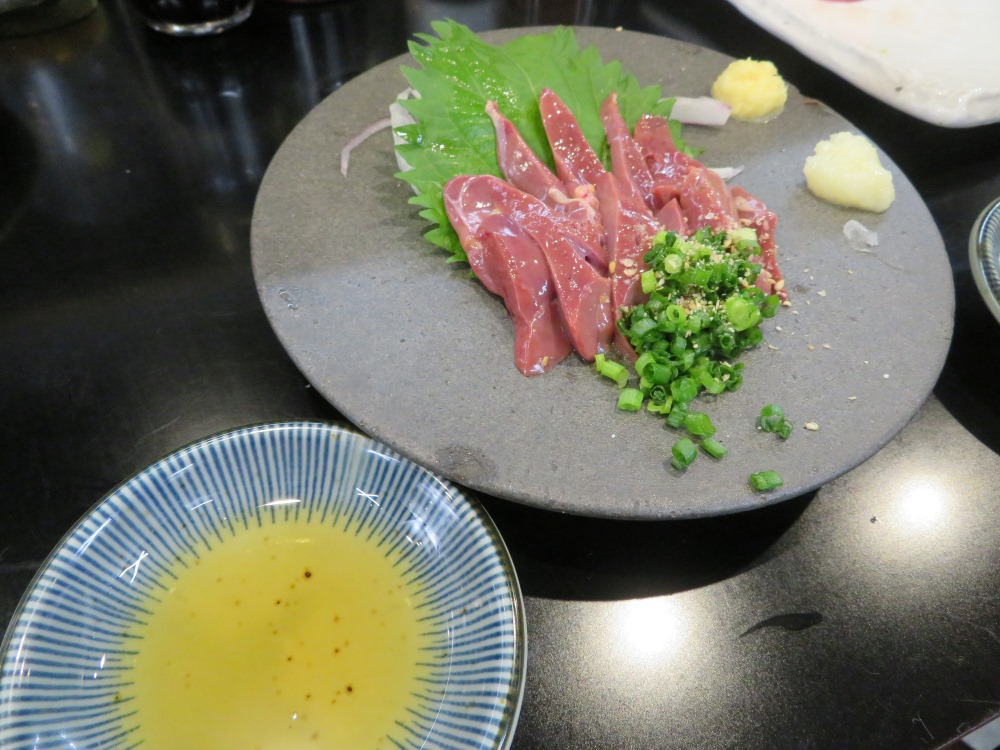 粋仙のみやざき地頭鶏のレバーのお刺身