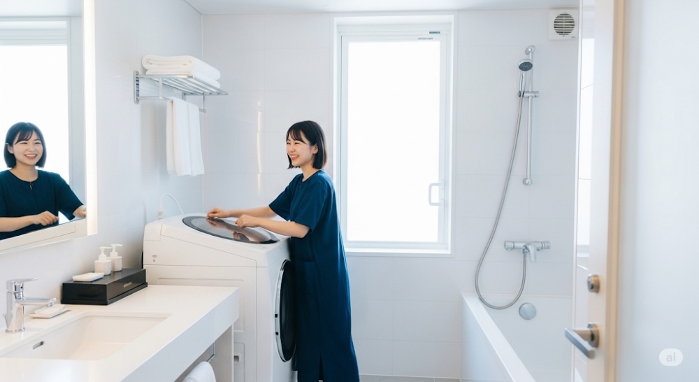 ホテルの部屋にある洗濯機